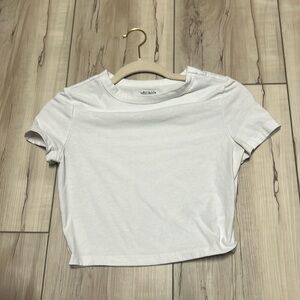 White crop top tee